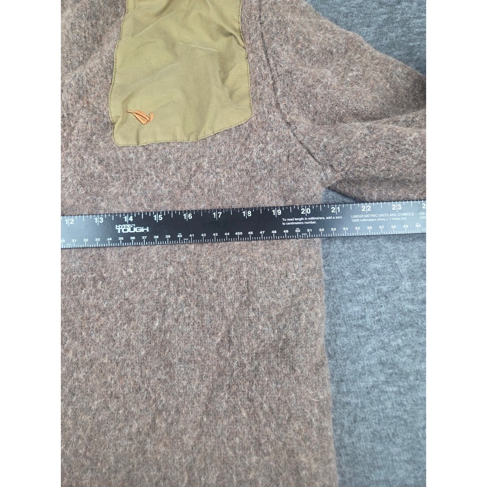 READ Mack's Prairie Wings Sweater Men XL M Brown Quarter Zip Wool Hunting - Picture 5 of 6